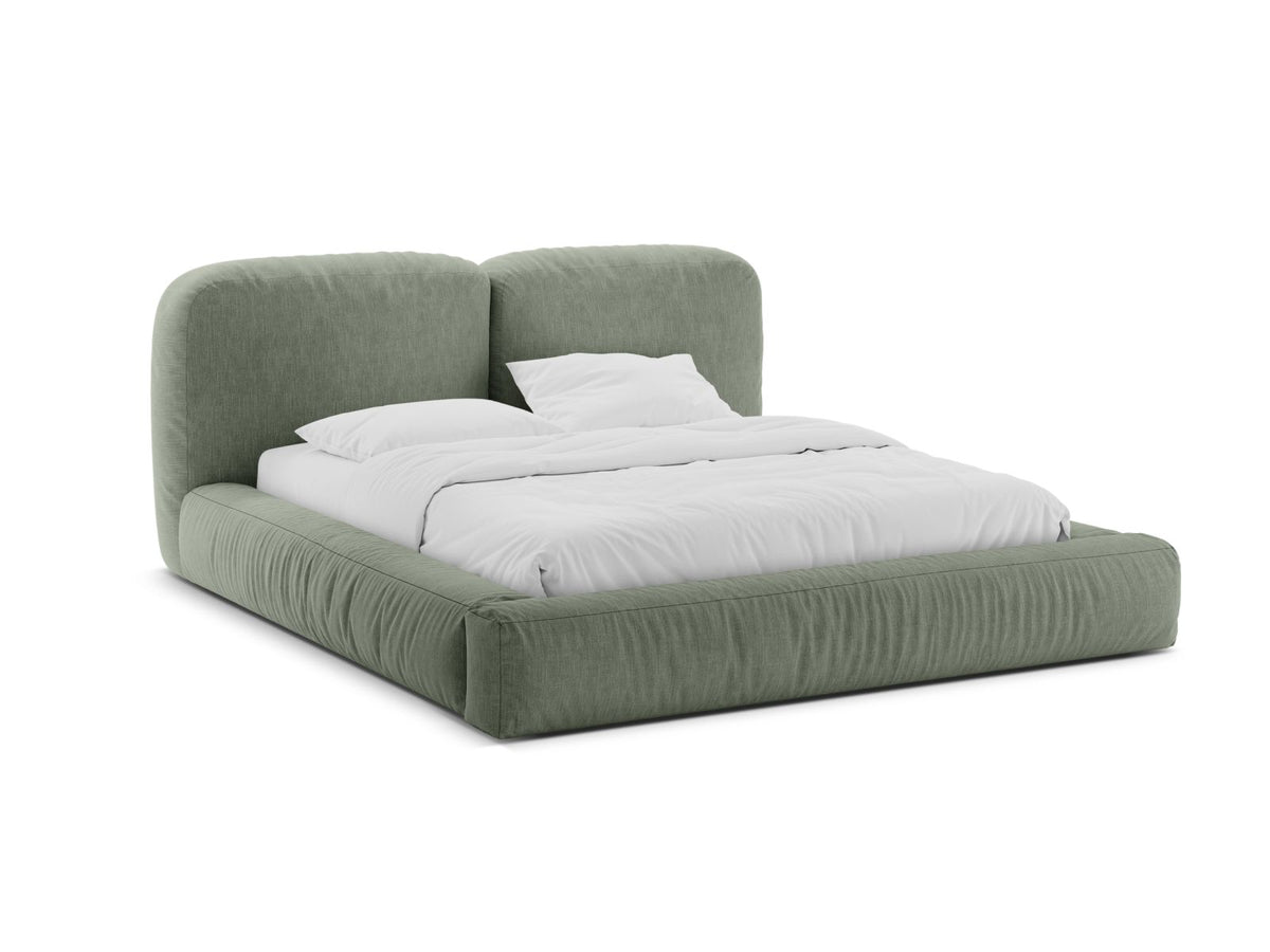 Letto con Contenitore e Testata, "Martina", 246x226x101 - Verde Muschio