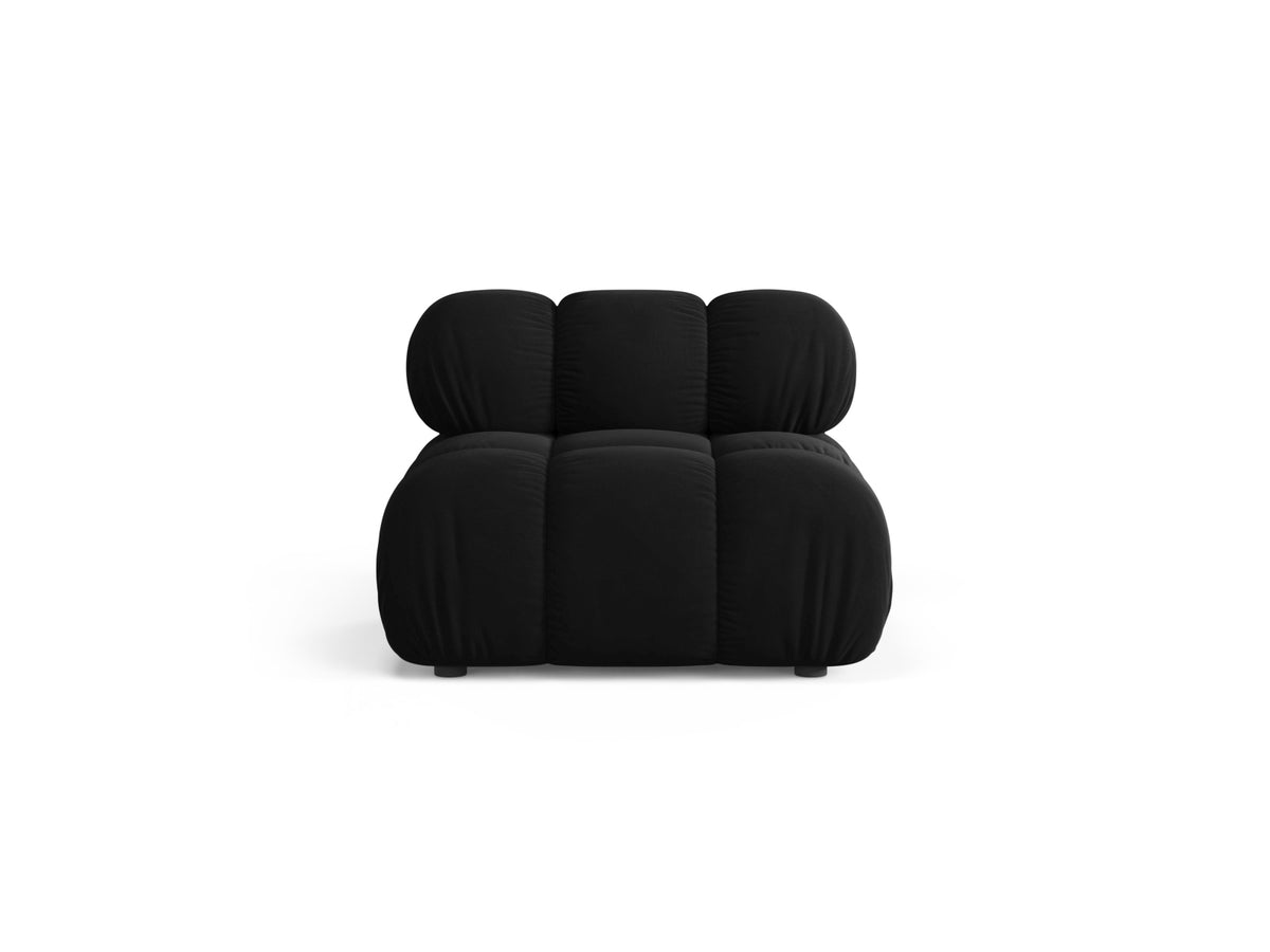 Modulo senza Braccioli in Velluto, "Bellis", 1 Posto, 94x94x70 - Nero