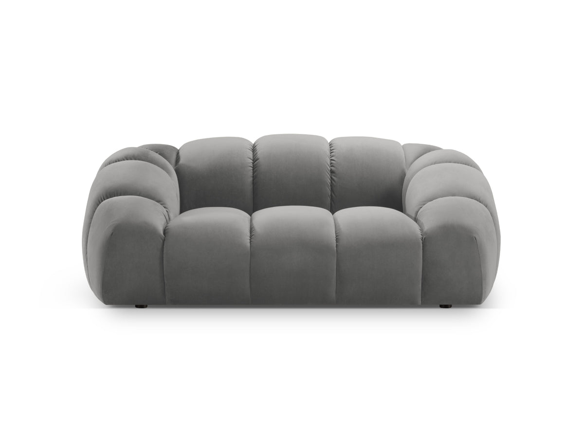 Divano in Velluto, "Diana", 2 Posti, 214x114x72 - Grigio