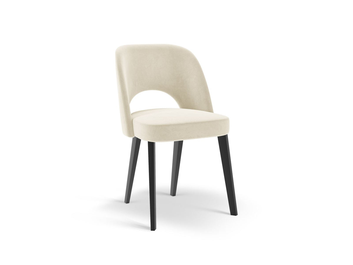 Sedia in Velluto, "Bowe", 1 Posto, 56x52x83 - Avorio