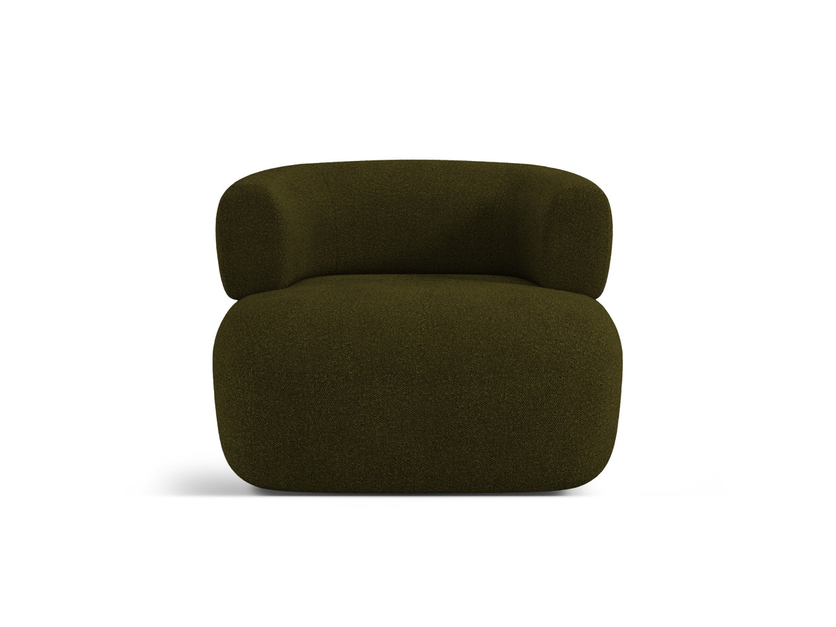 Poltrona in Bouclé, "Jenny", 1 Posto, 90x88x73 - Verde