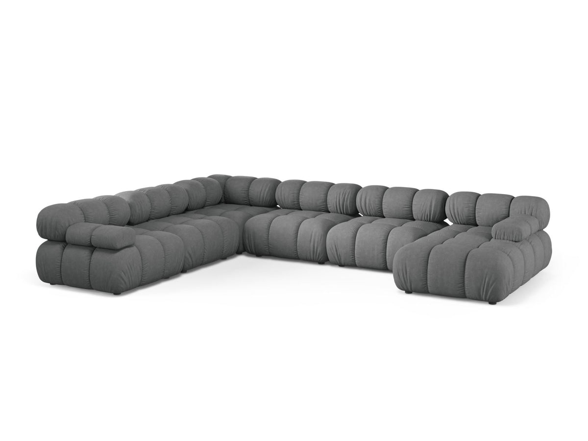 Divano Panoramico Modulare Angolare Sinistro, "Bellis", 8 Posti, 282x376x70 - Grigio