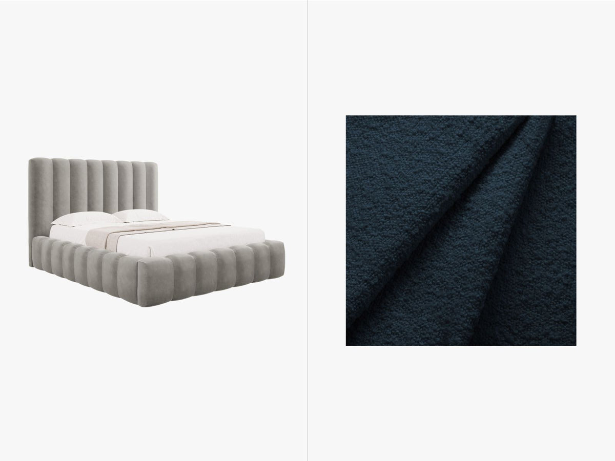 Letto Contenitore con Testata Kelp - Blu Scuro 160x200