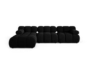 Divano Modulare in Velluto, "Bellis", 4 Posti, 282x188x70 - Nero