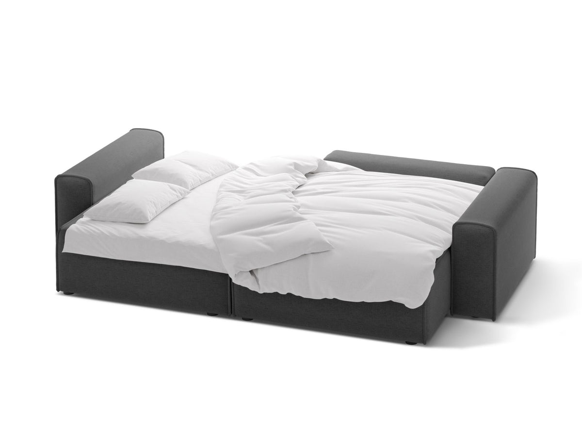 Divano Letto Angolare con Contenitore Victor, 3 Posti, 148x246x83