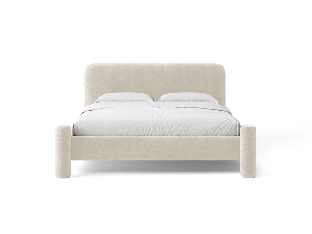 Letto con Testata Vera - Beige Chiaro 180x200