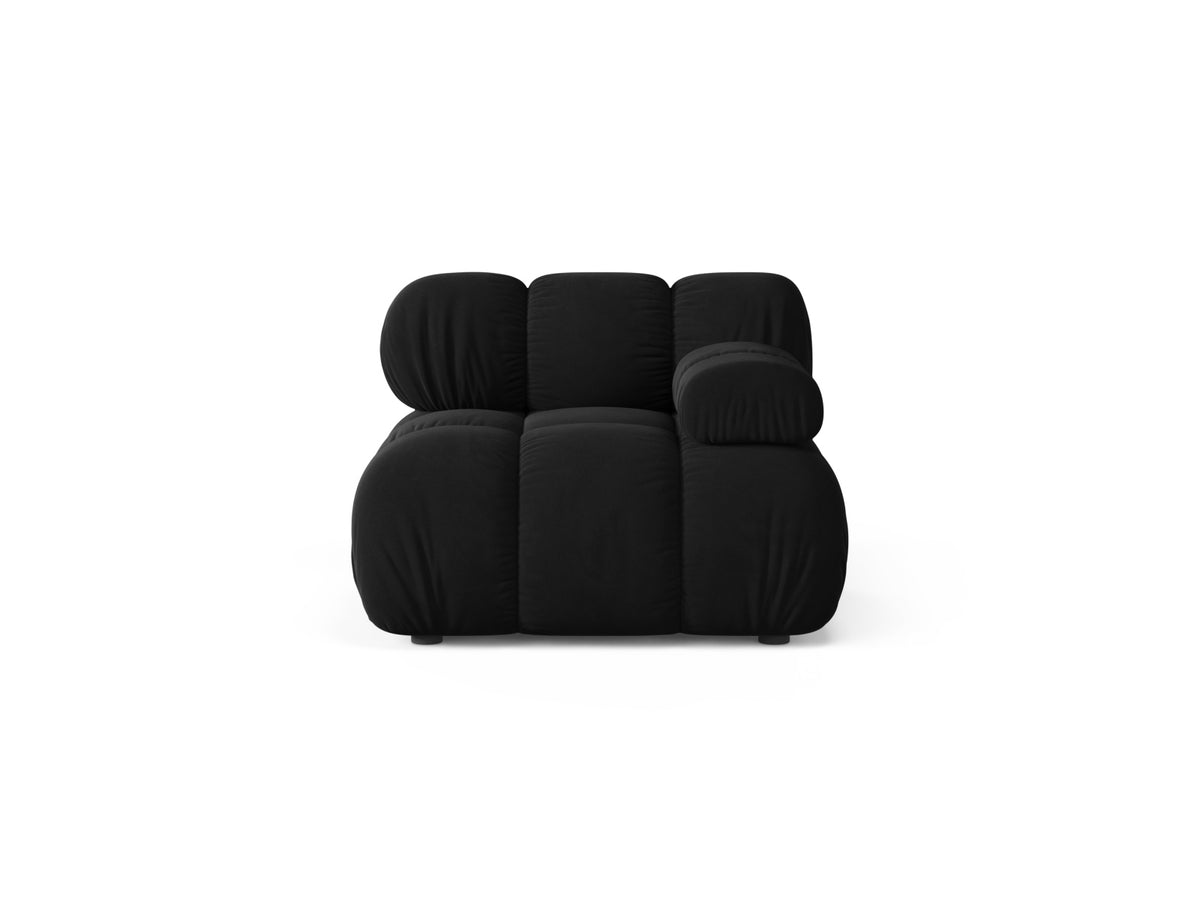 Modulo Destro in Velluto, "Bellis", 1 Posto, 94x94x70 - Nero