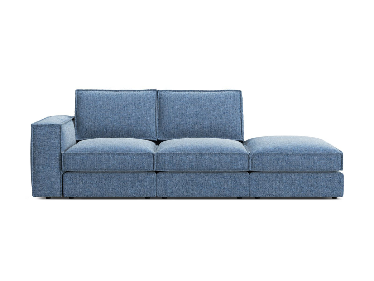 Divano Modulare Aperto Destro, "Pola", 3 Posti, 259x103x88 - Blu Scuro