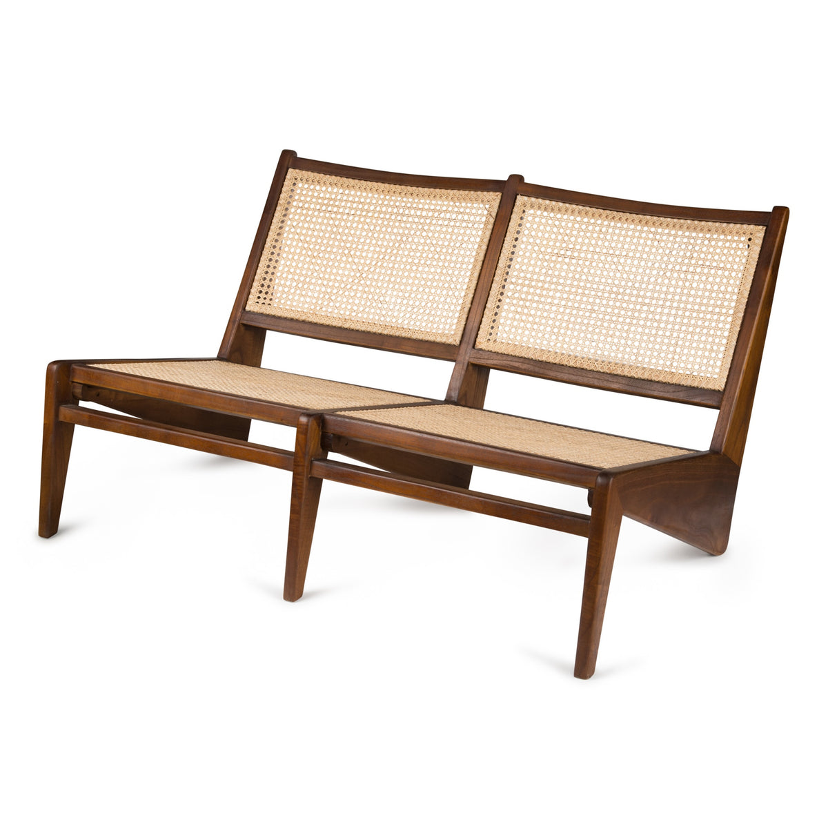 Divanetto Kangaroo Chair Bench 2 posti - Dark Brown - Pierre Jeanneret Edition