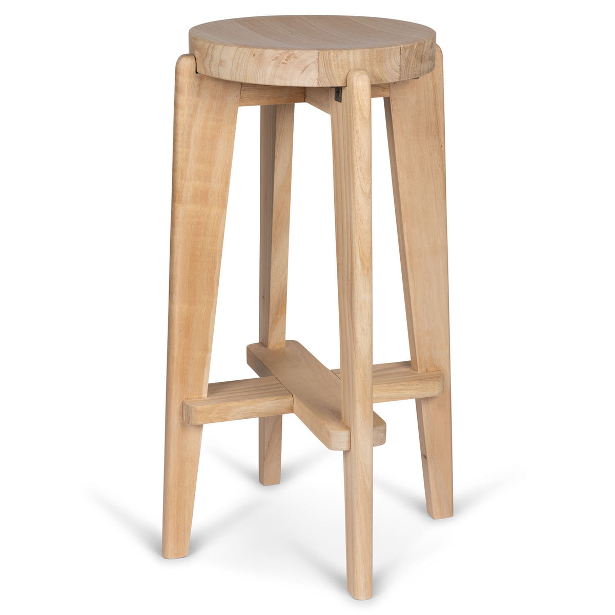 High Bar Stool Wood DT.W.19. H78cm - Natural - Pierre Jeanneret Edition