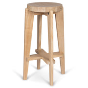 High Bar Stool Wood DT.W.19. H78cm - Natural - Pierre Jeanneret Edition