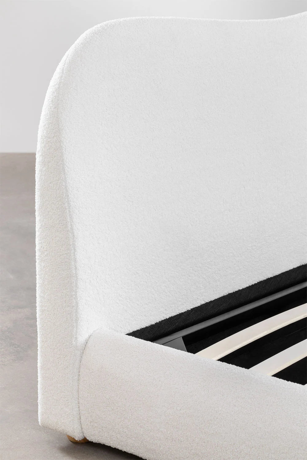Winselet - Letto con contenitore imbottito verde, beige, bianco