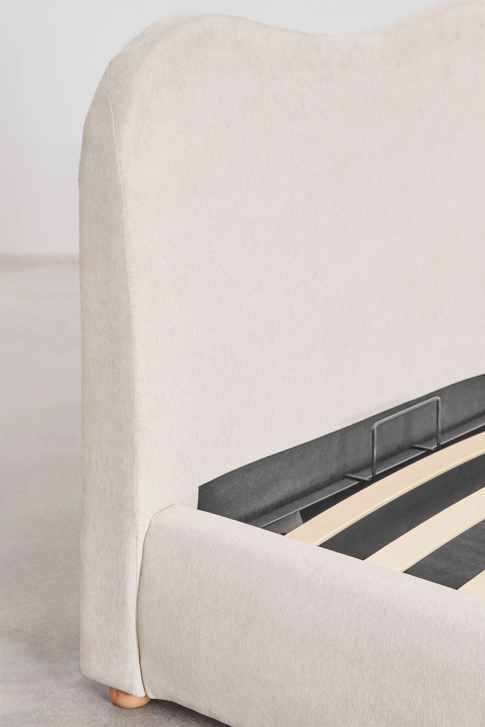 Winselet - Letto con contenitore imbottito verde, beige, bianco