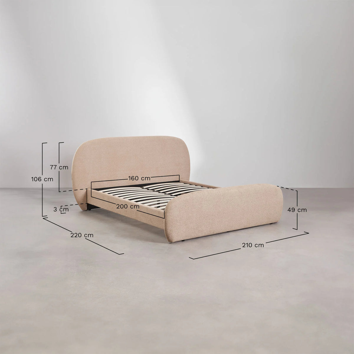 Brunel - Letto in tessuto bouclé