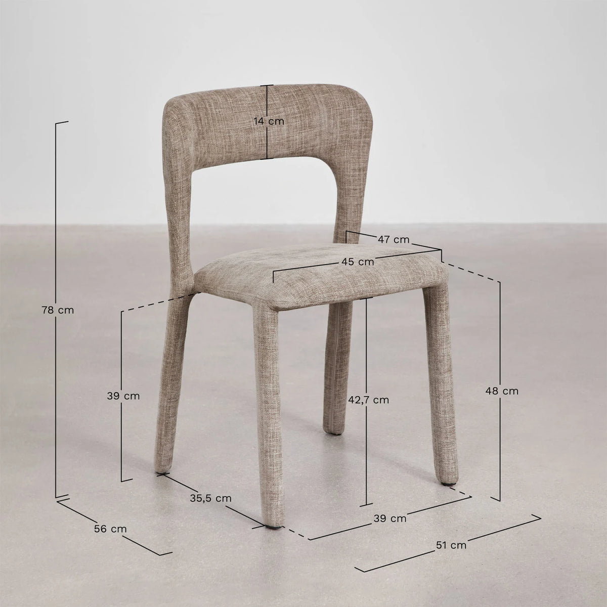 Set di 4 sedie da pranzo imbottite Brusel
