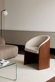 Keluna - Poltrona in legno di rovere e bouclé