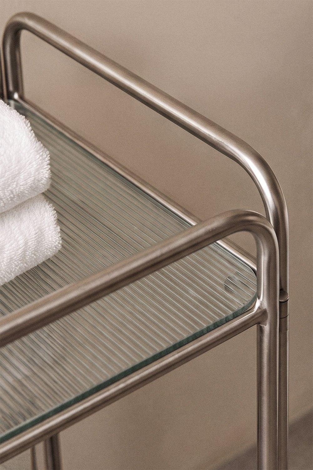 Idunai - Scaffale da bagno 30x80 cm in acciaio inox e vetro