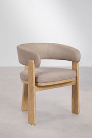 Carbalis - Sedia da pranzo con braccioli imbottita e in legno di rovere (Set di 2)