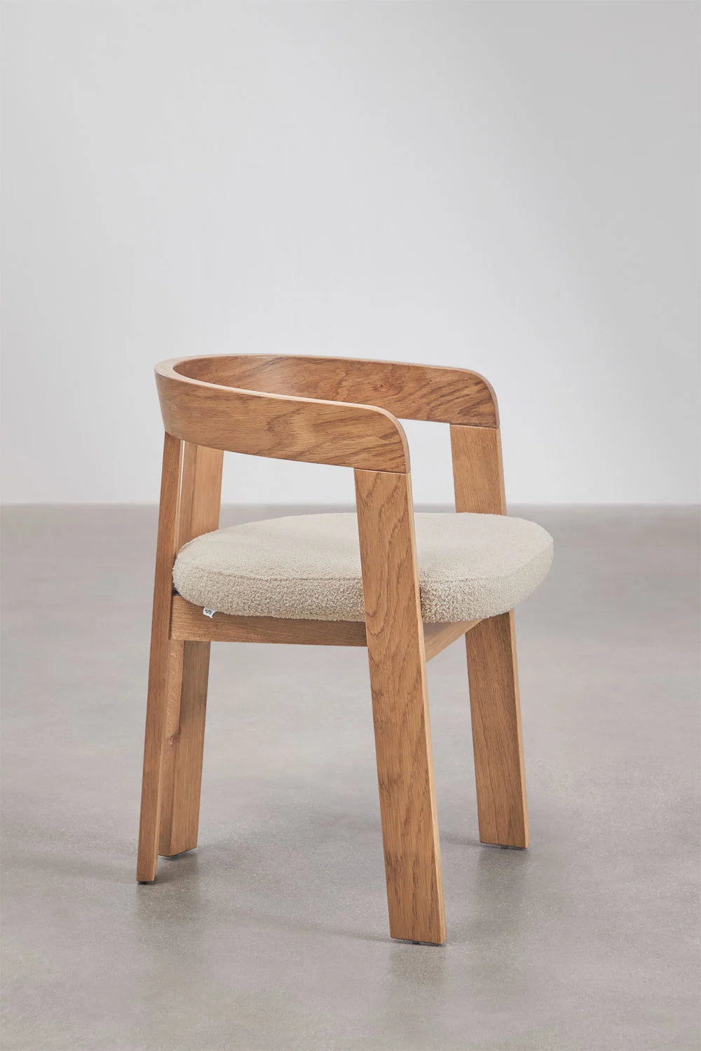 Yvone - Sedia da pranzo con braccioli in legno e rivestita