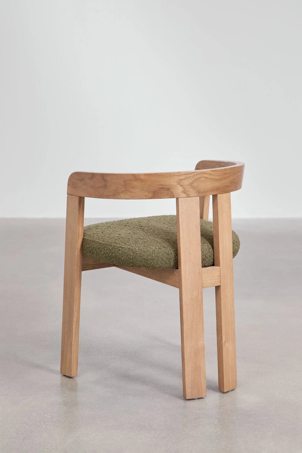 Yvone - Sedia da pranzo con braccioli in legno e rivestita