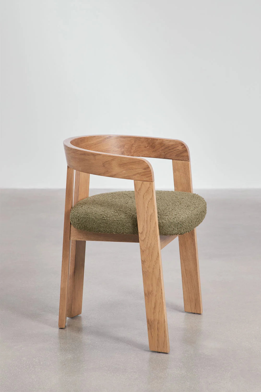 Yvone - Sedia da pranzo con braccioli in legno e rivestita