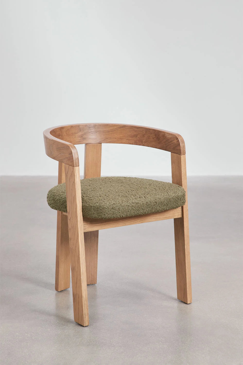 Yvone - Sedia da pranzo con braccioli in legno e rivestita