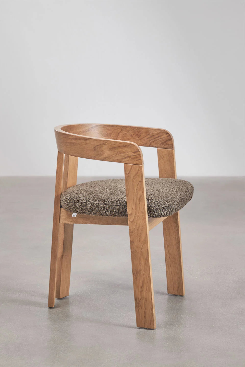 Yvone - Sedia da pranzo con braccioli in legno e rivestita