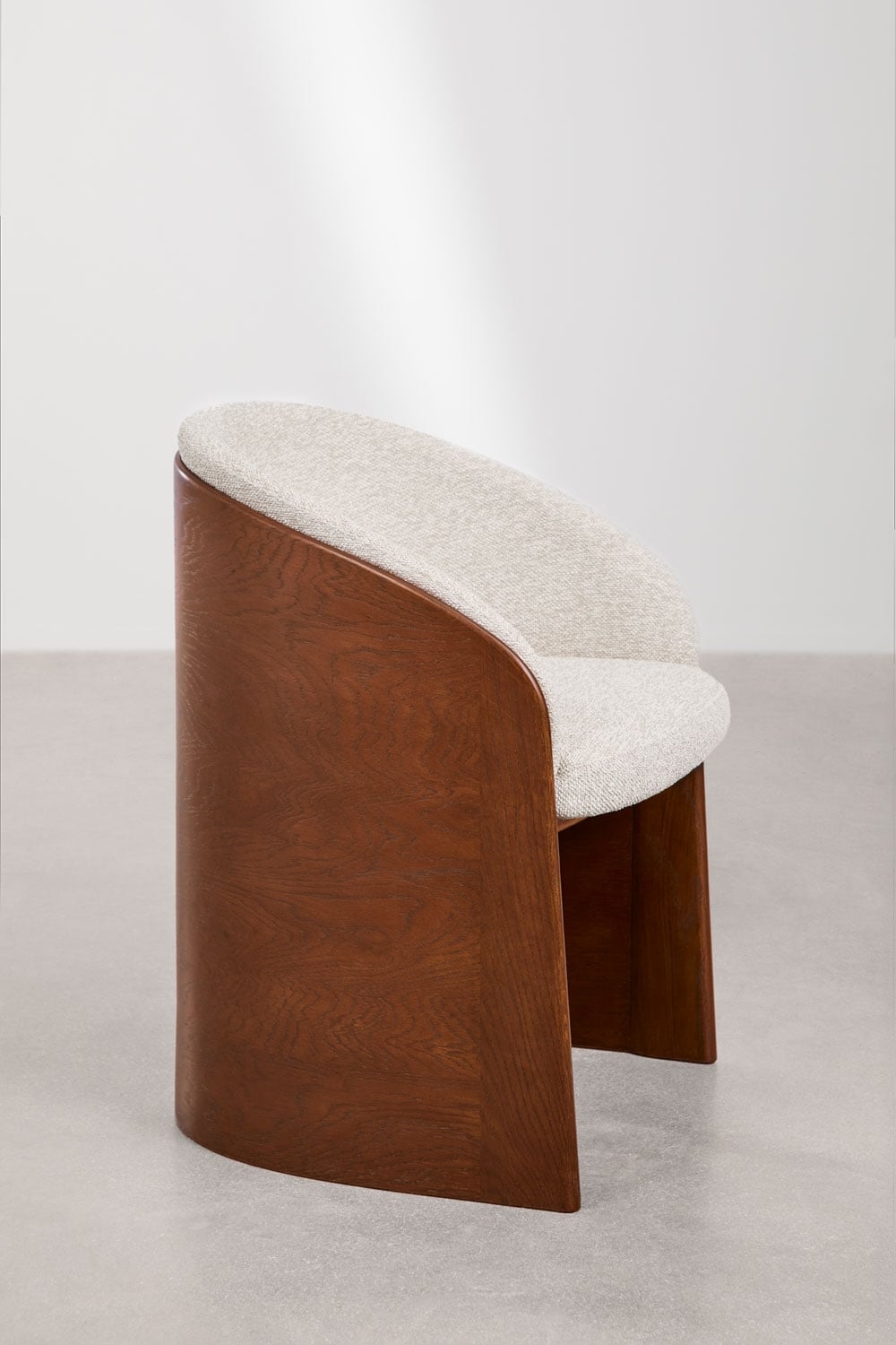 Keluna - Sedia da pranzo in legno di rovere e bouclé (Set di 2)