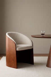 Keluna - Sedia da pranzo in legno di rovere e bouclé (Set di 2)