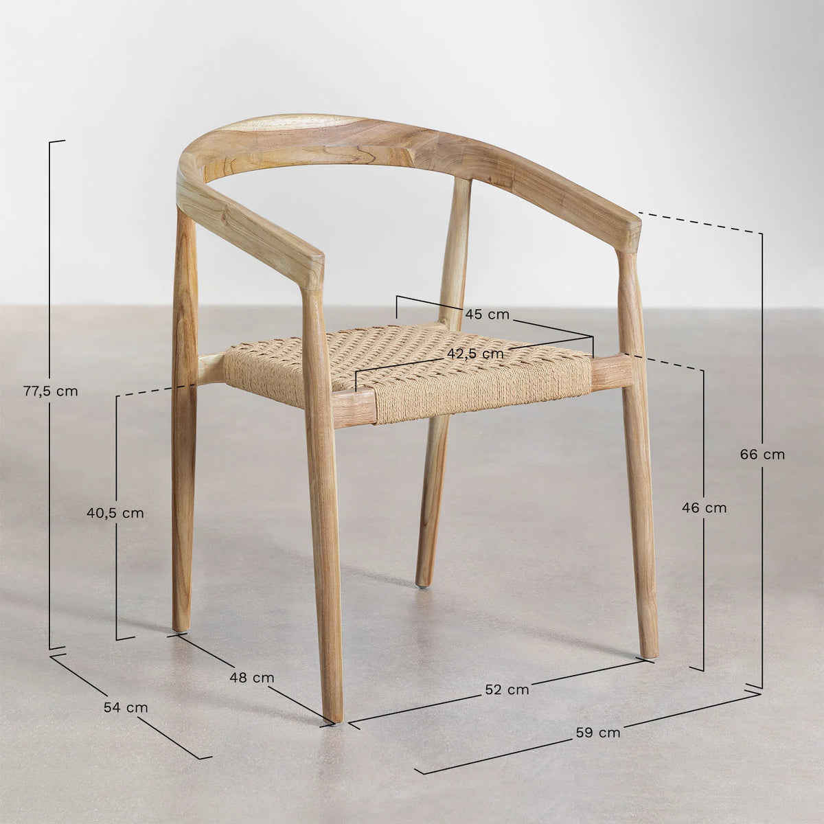 Visby - Sedia da pranzo in legno di teak