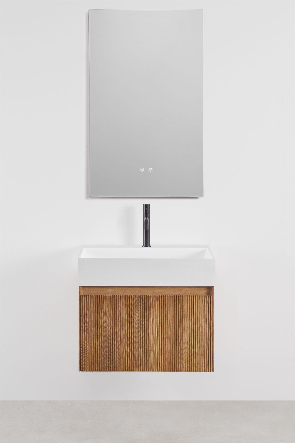 Aldeia - Set di mobili da bagno sospesi in legno con lavabo integrato