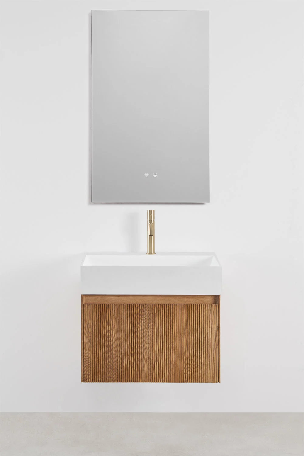 Aldeia - Set di mobili da bagno sospesi in legno con lavabo integrato