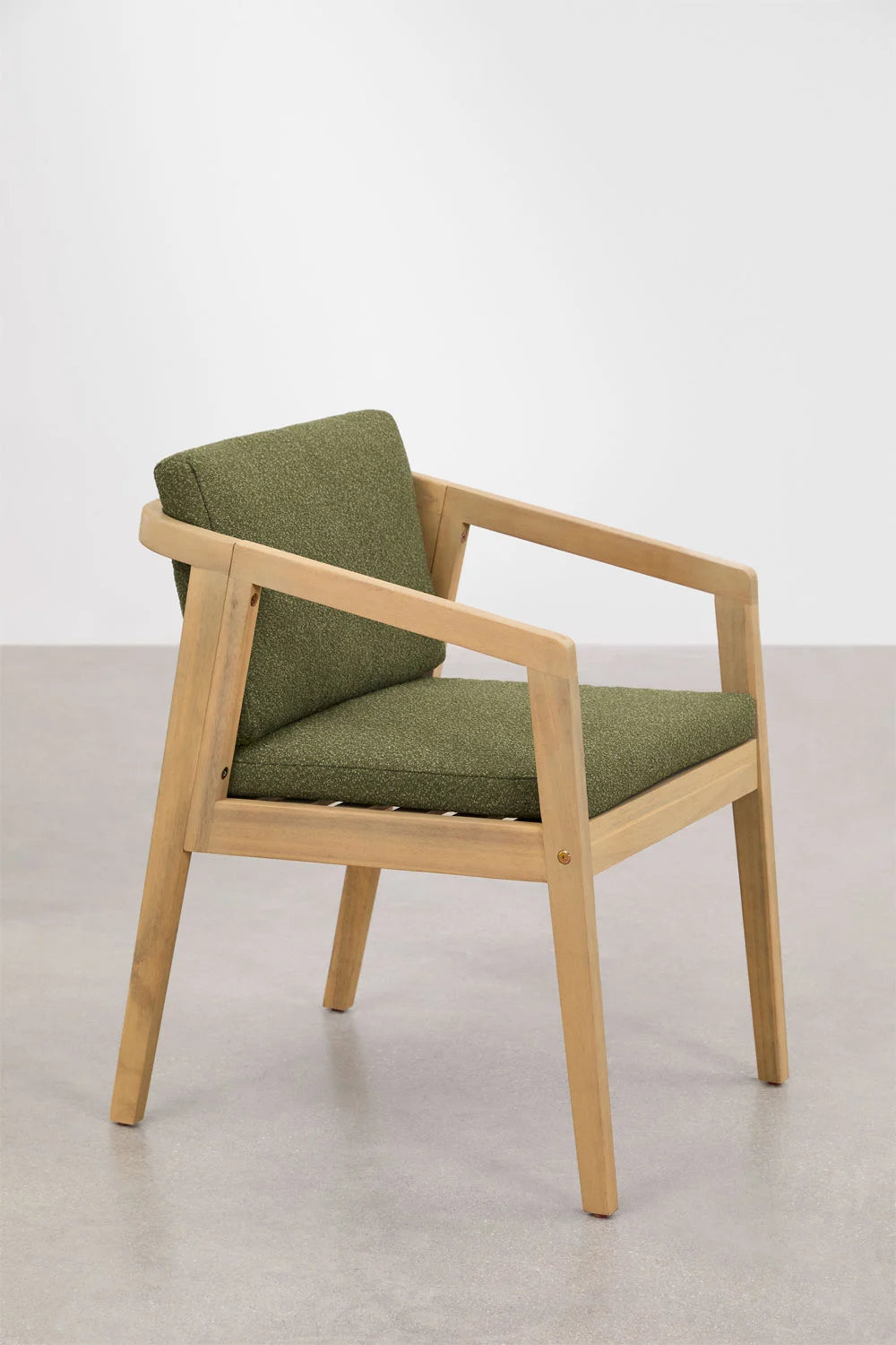 Set Kaela - Set da tavolo rettangolare 180x90 cm e 6 sedie da giardino in legno di acacia e corda intrecciata