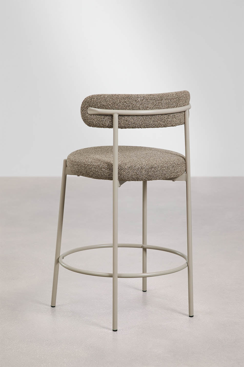 Brim - Sgabello alto con schienale in bouclé (Set di 2)