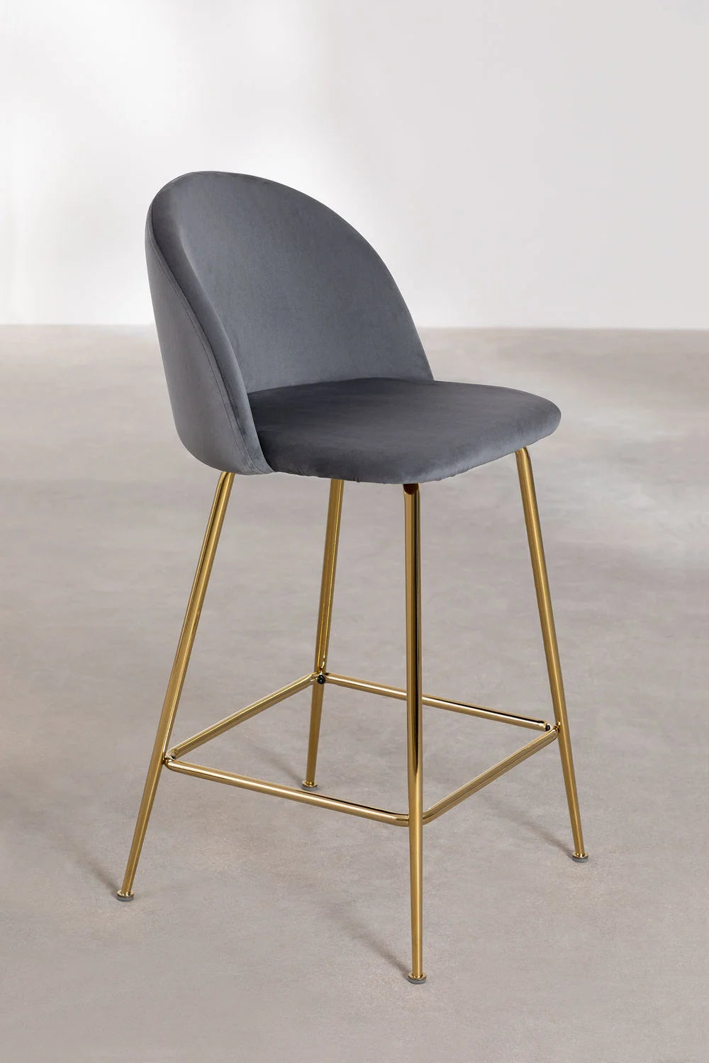 Kana - Sgabello alto in velluto Kana Design (Set di 2)