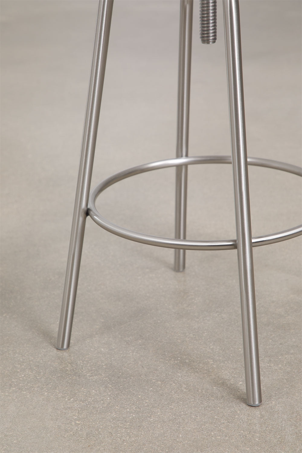 Bangalore - Sgabello alto regolabile in acciaio inox e legno (Set di 2)