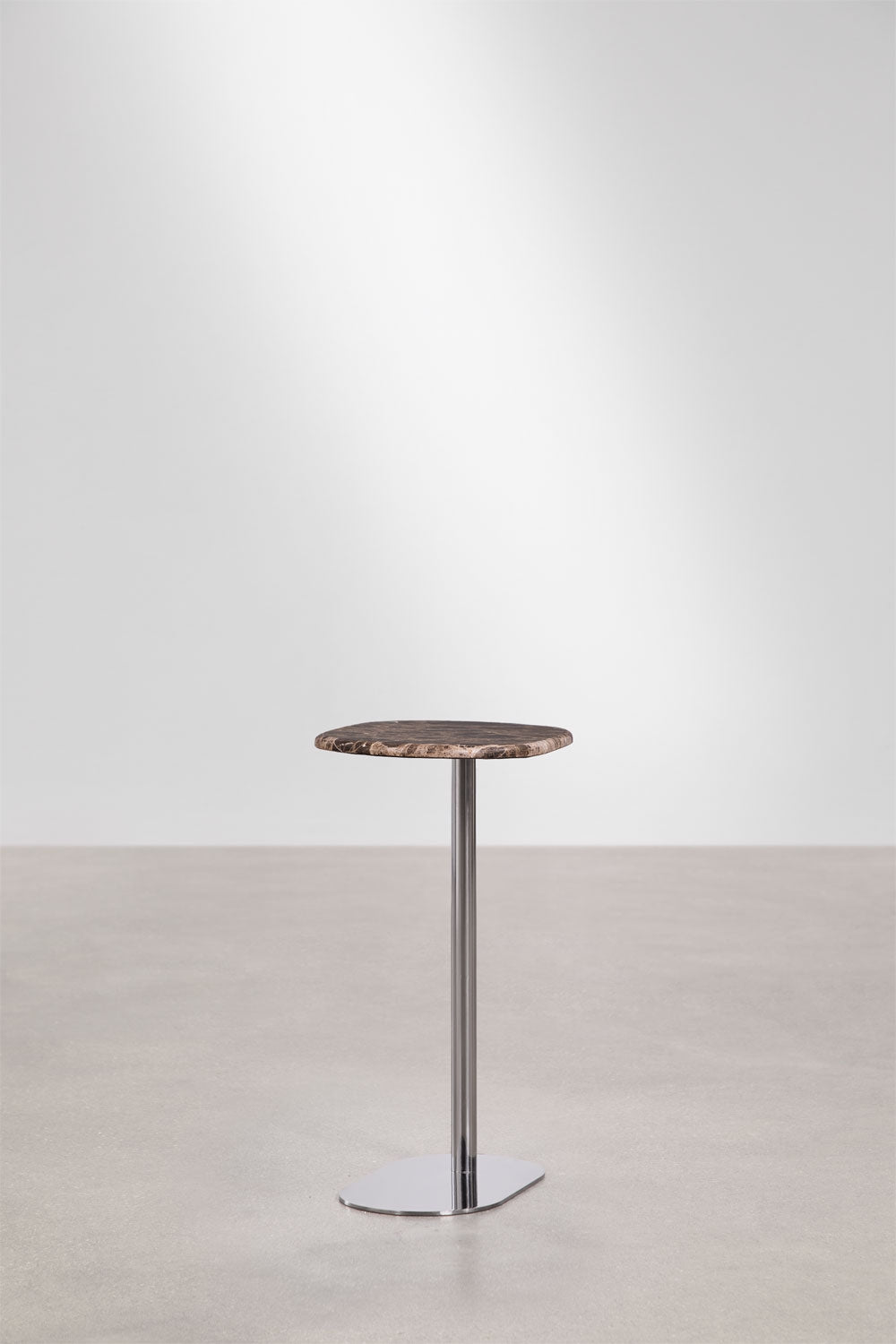 Lumair - Tavolino laterale ovale 45x25 cm in pietra naturale e acciaio inox