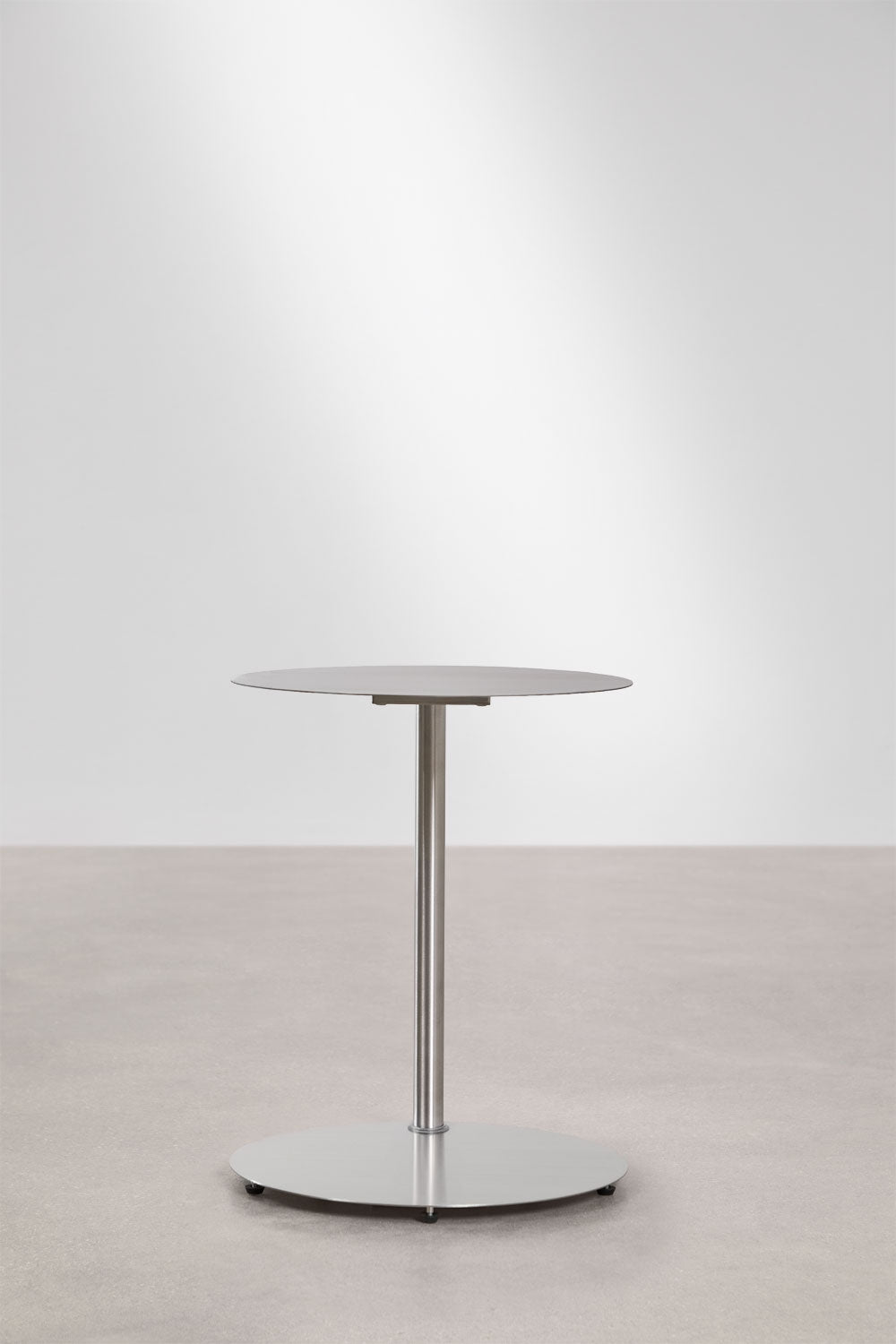 Geninda - Tavolino laterale rotondo Ø40 cm in acciaio inox