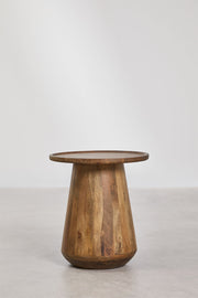 Naiara - Tavolino laterale rotondo Ø50 cm in legno di mango