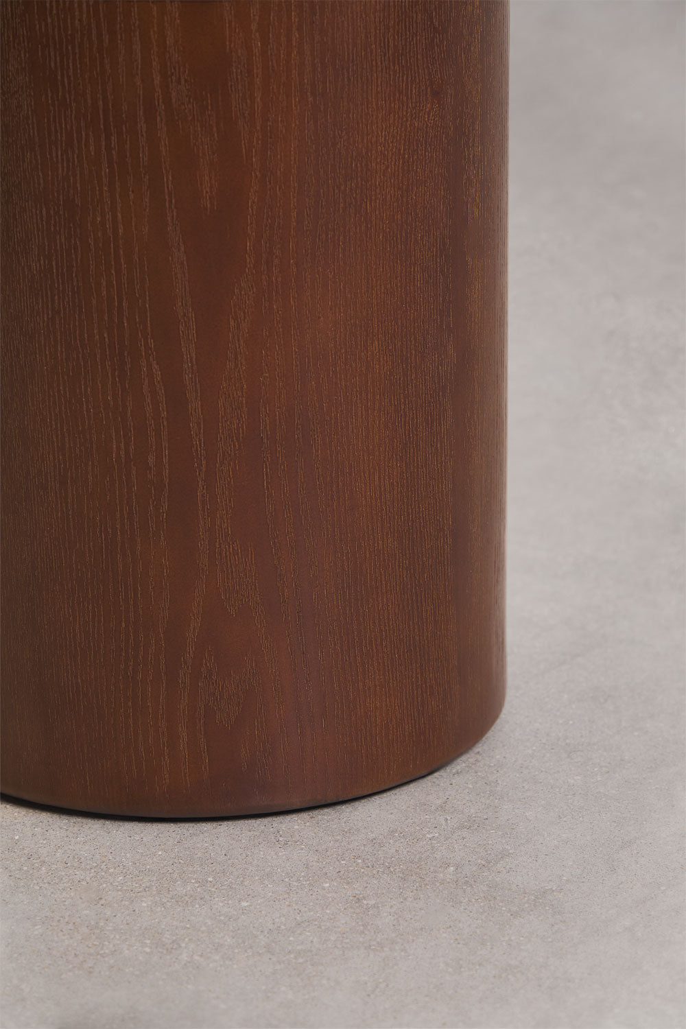 Asgri - Tavolino laterale rotondo Ø50 cm in vetro temperato e MDF